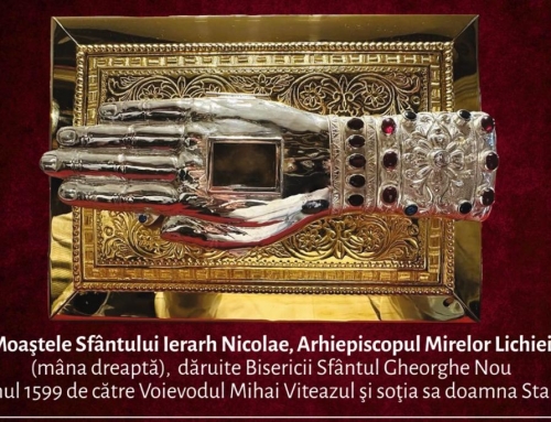 NOUA CIZELURĂ A RACLEI CU MÂNA SFÂNTULUI IERARH NICOLAE DIN BISERICA SFÂNTUL GHEORGHE-NOU